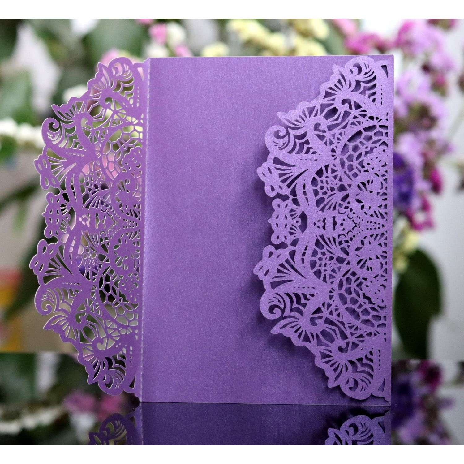 Purple Laser Holder Wholesale Invitation Card Celebration Card